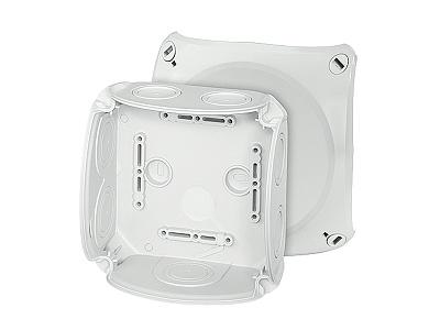 Hensel DK 0600 G - Коробка пустая, 130х130х77, без клемм, 7+1 мембр. вводов, серый, IP66(62000005)